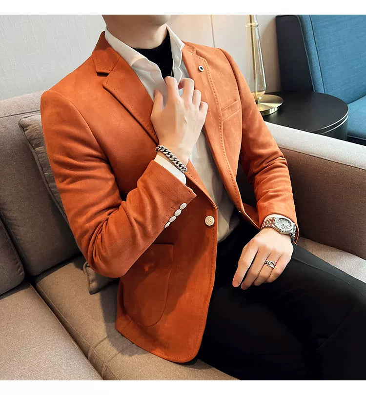 Men's Slim Fit Velvet Blazer Coat for Business and Weddings