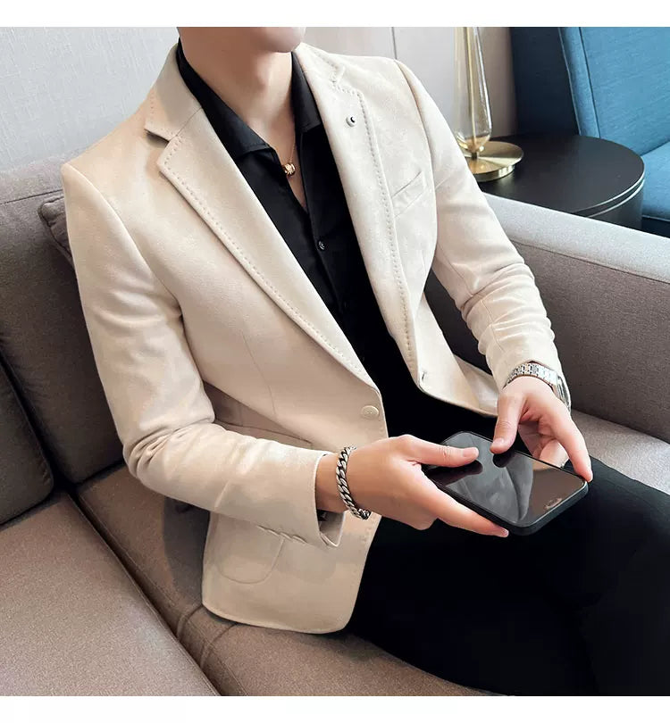 Men's Slim Fit Velvet Blazer Coat for Business and Weddings