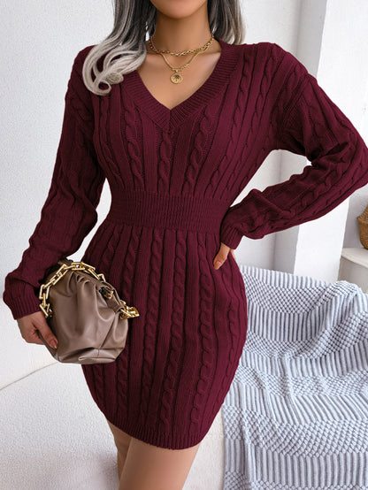 European and American Twist Waist Dress in Various Colors