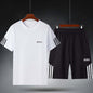 Men's Summer Fitness Sweat Suit with Quick-Drying T-Shirt and Shorts