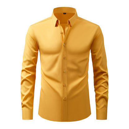 Lightweight Stretchy Plus-Size Men's Long-Sleeve Shirt