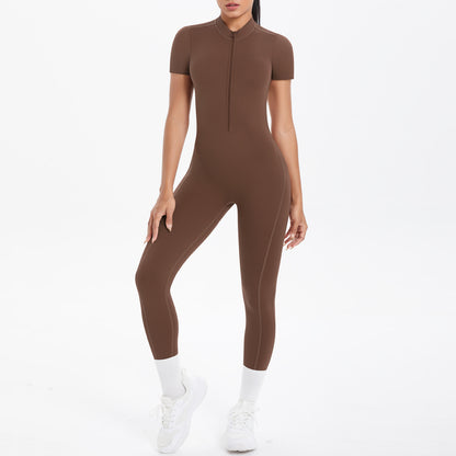 Backless Bodycon Scrunch Jumpsuit for Women Yoga Fitness