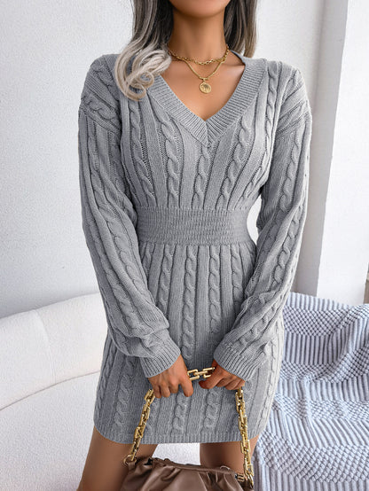 European and American Twist Waist Dress in Various Colors