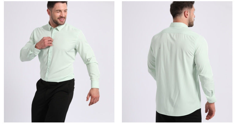 Lightweight Stretchy Plus-Size Men's Long-Sleeve Shirt