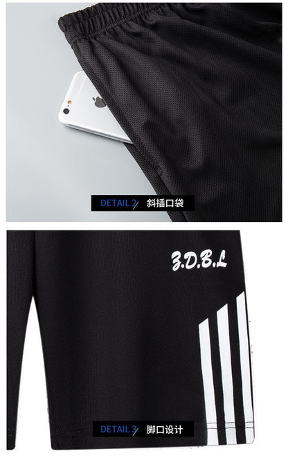 Men's Summer Fitness Sweat Suit with Quick-Drying T-Shirt and Shorts