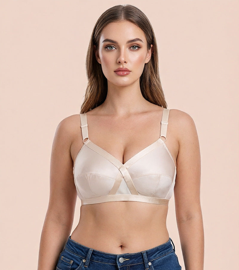 Satin Ultra-Thin Plus Size Bra Without Steel Ring