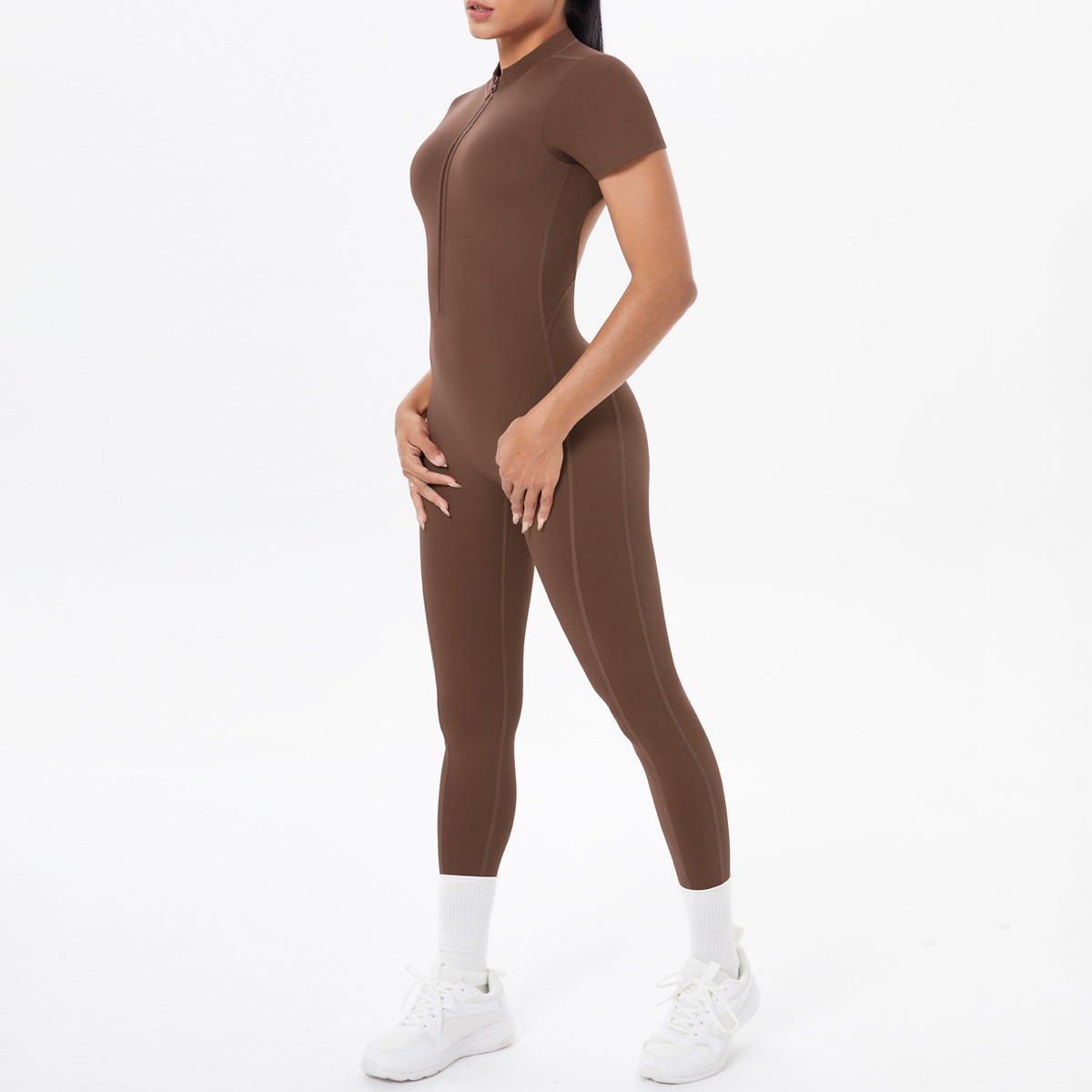 Backless Bodycon Scrunch Jumpsuit for Women Yoga Fitness
