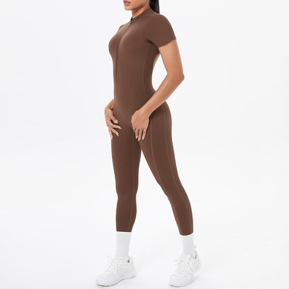 Backless Bodycon Scrunch Jumpsuit for Women Yoga Fitness