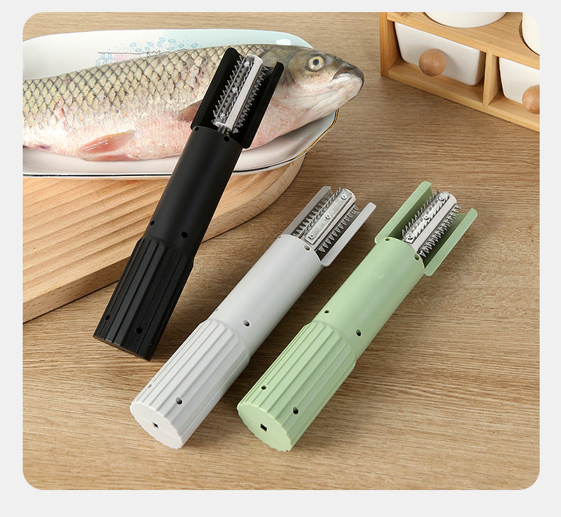 Wireless Stainless Steel Fish Scale Scraper Black