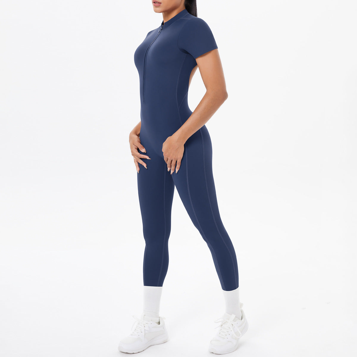 Backless Bodycon Scrunch Jumpsuit for Women Yoga Fitness