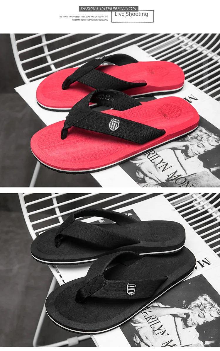 Men's Flip Flops Sandals in Beckham Black EVA