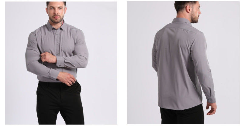 Lightweight Stretchy Plus-Size Men's Long-Sleeve Shirt