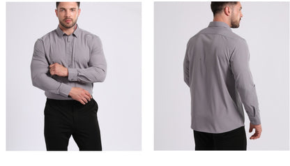 Lightweight Stretchy Plus-Size Men's Long-Sleeve Shirt