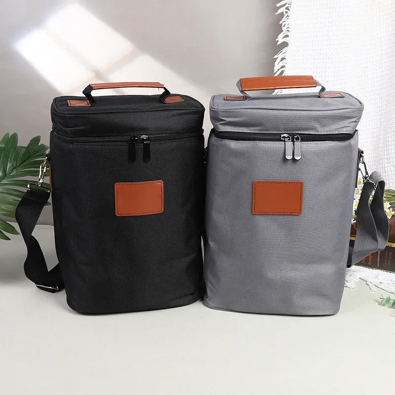 Red Wine Thermos Bag for 4 Bottles Outdoor Picnic