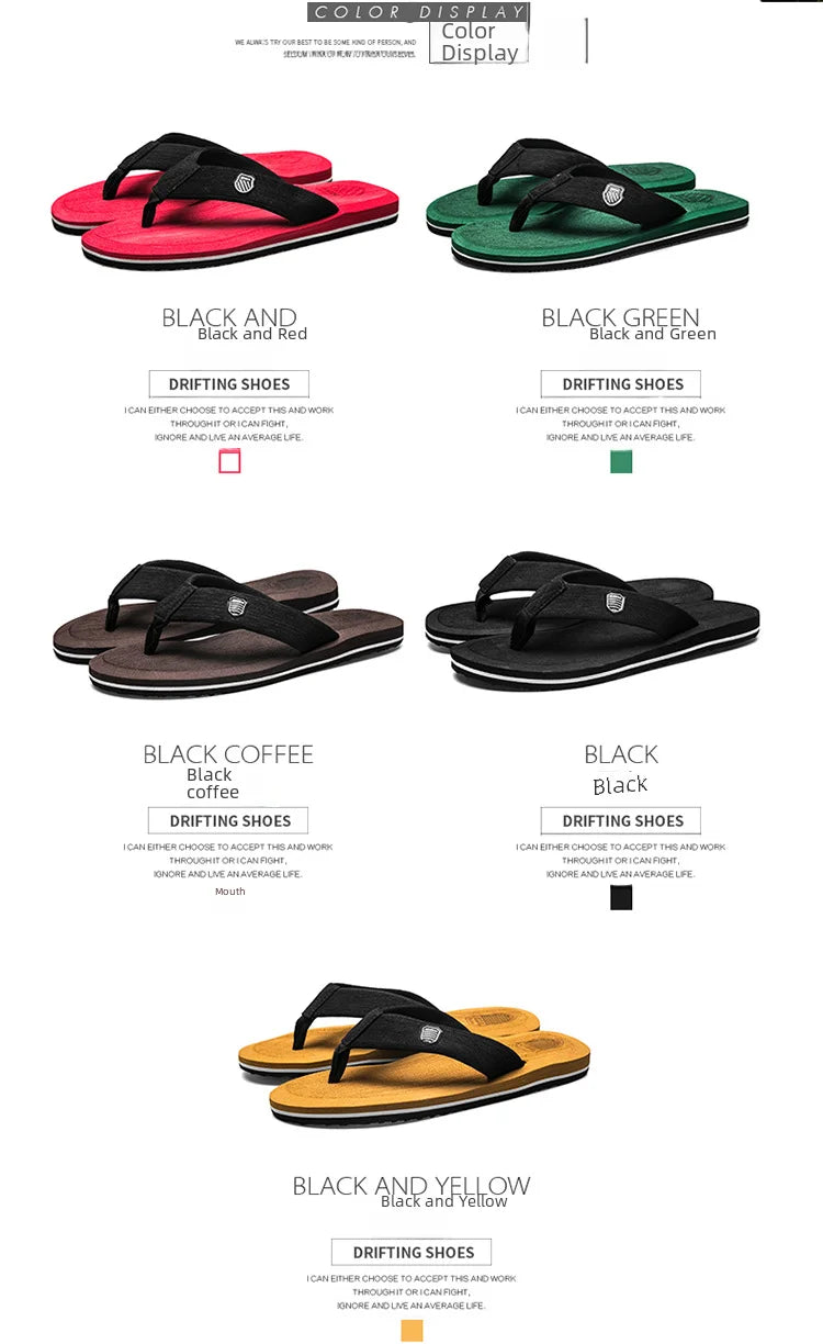 Men's Flip Flops Sandals in Beckham Black EVA