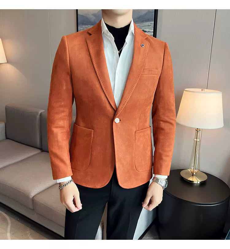 Men's Slim Fit Velvet Blazer Coat for Business and Weddings