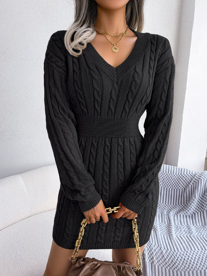 European and American Twist Waist Dress in Various Colors