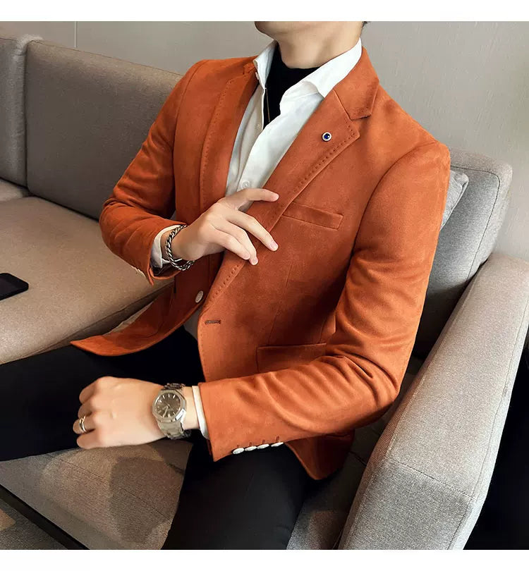 Men's Slim Fit Velvet Blazer Coat for Business and Weddings