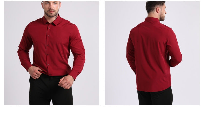 Lightweight Stretchy Plus-Size Men's Long-Sleeve Shirt
