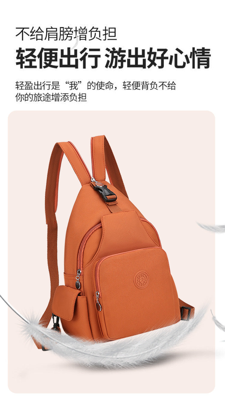 Women's Black Polyester Chest Bag with Anti-Splash Feature