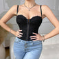 Women's Backless Lace Sling Dress in Milk Silk Black