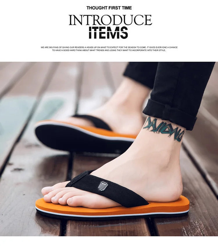 Men's Flip Flops Sandals in Beckham Black EVA