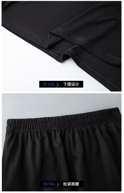 Men's Summer Fitness Sweat Suit with Quick-Drying T-Shirt and Shorts