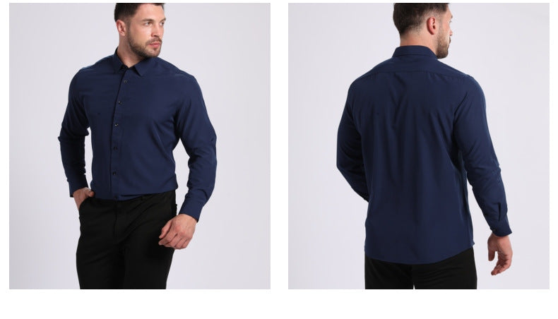 Lightweight Stretchy Plus-Size Men's Long-Sleeve Shirt