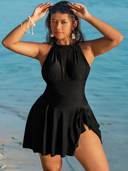 Plus Size One-Piece Swimsuit for Women in Black