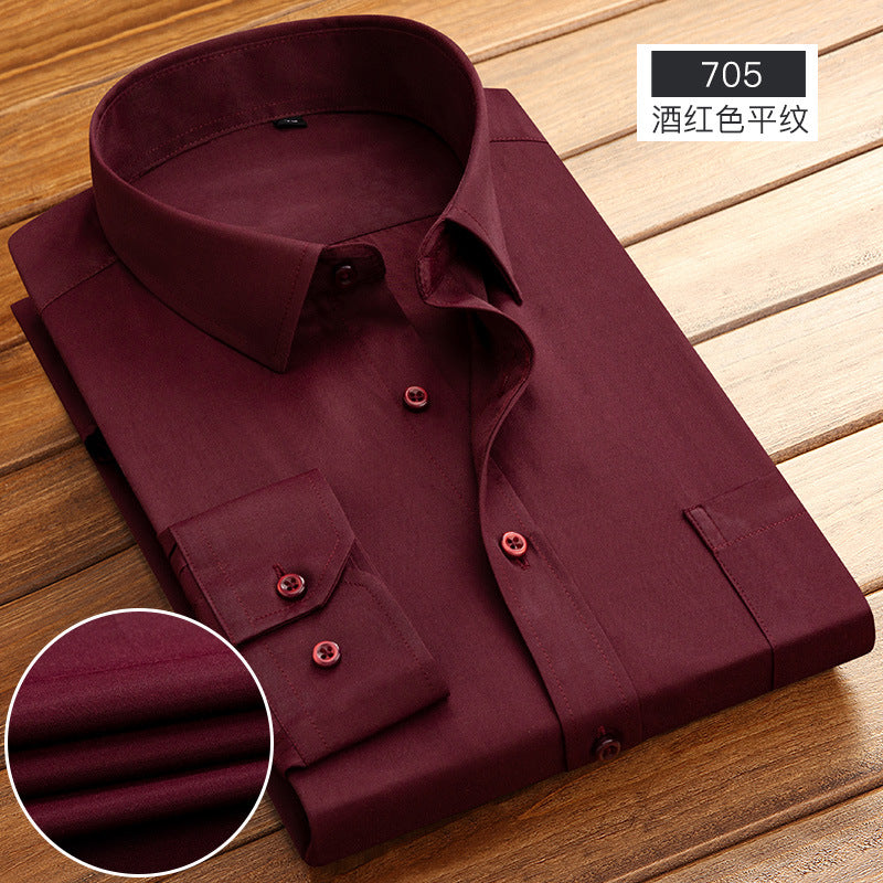 Striped Long-Sleeved Shirt for Men, Cotton Blend, Breathable