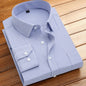 Striped Long-Sleeved Shirt for Men, Cotton Blend, Breathable