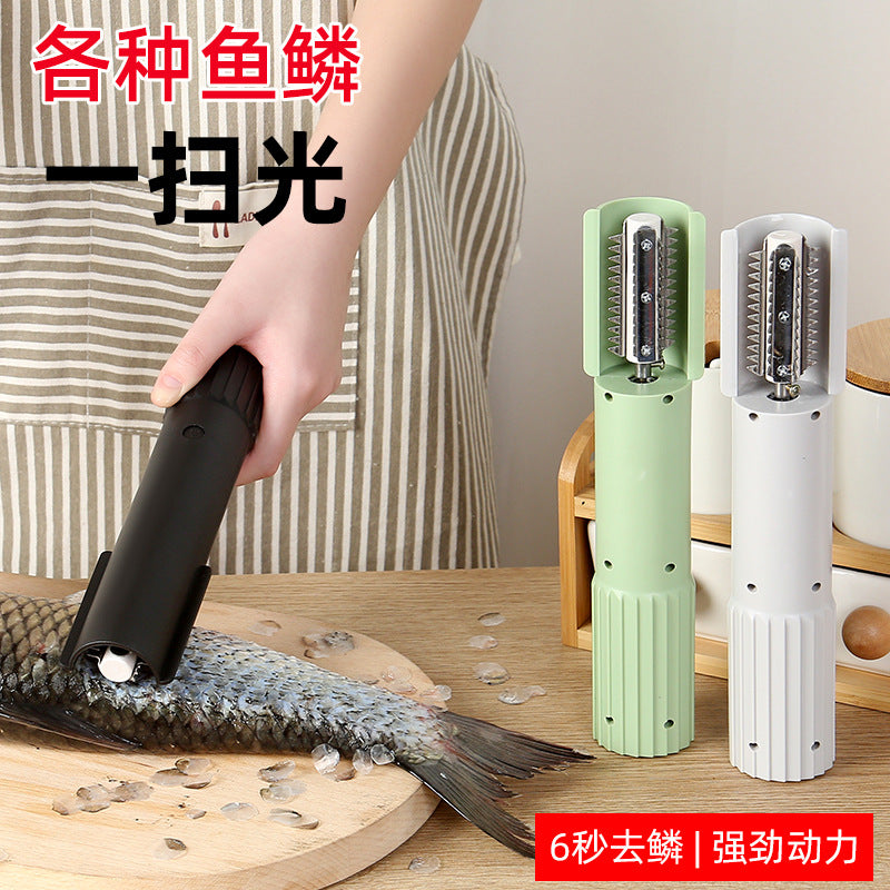 Wireless Stainless Steel Fish Scale Scraper Black