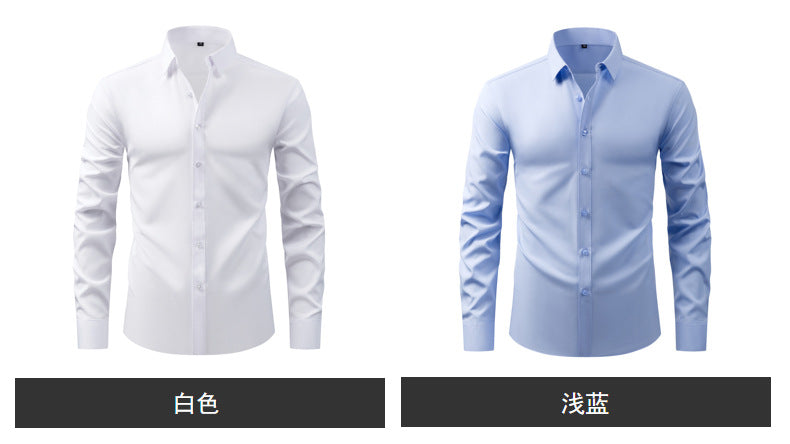 Lightweight Stretchy Plus-Size Men's Long-Sleeve Shirt