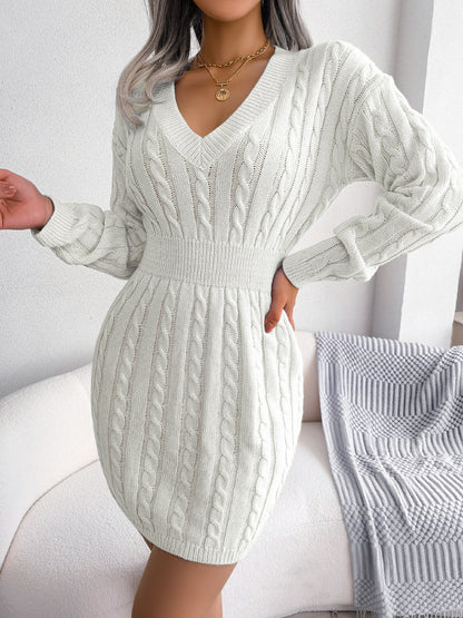 European and American Twist Waist Dress in Various Colors