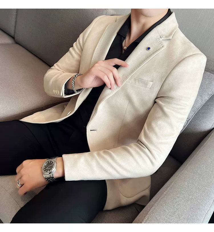 Men's Slim Fit Velvet Blazer Coat for Business and Weddings
