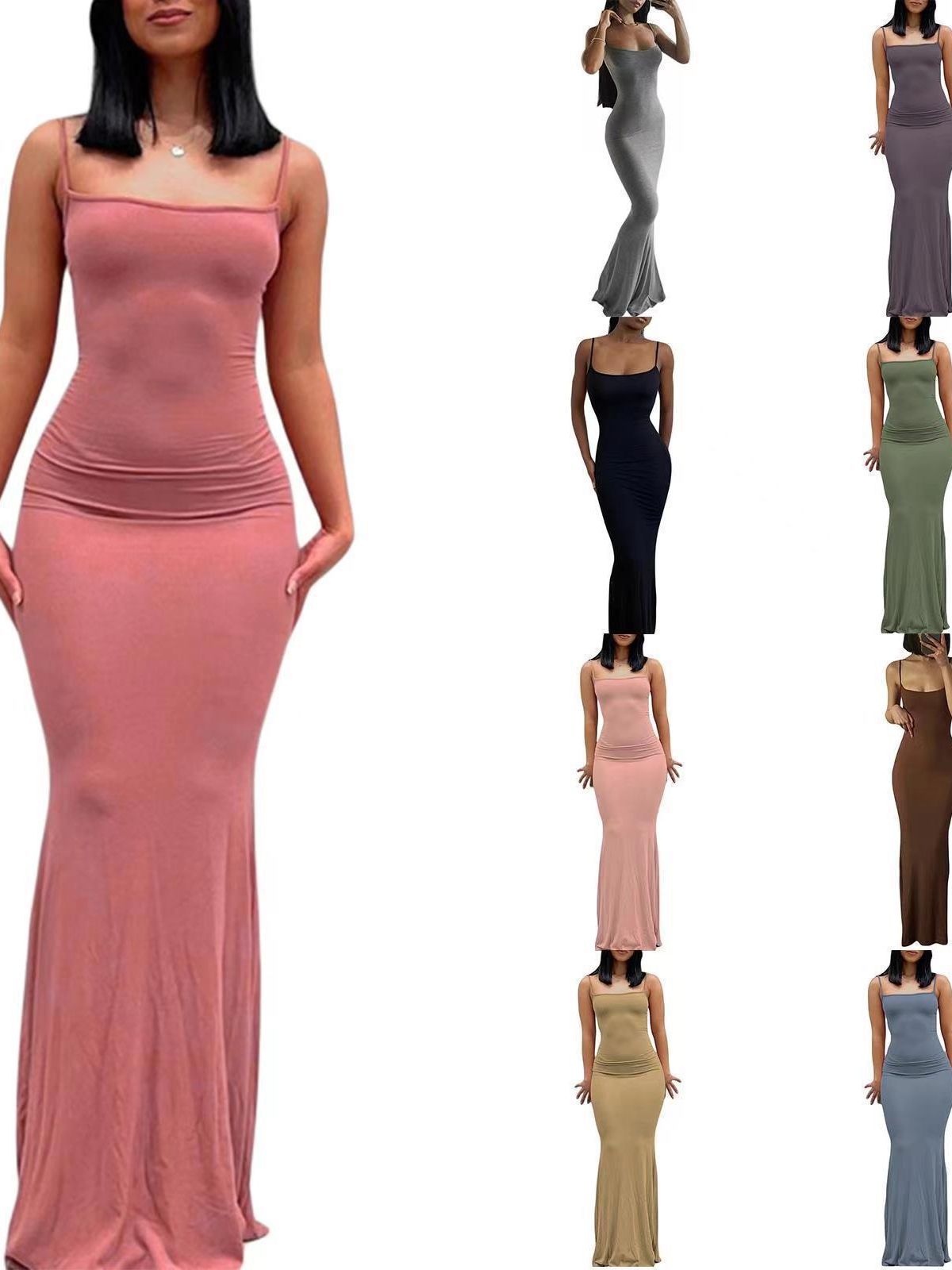 Slim Fit Milk Silk Fishtail Dress for Women