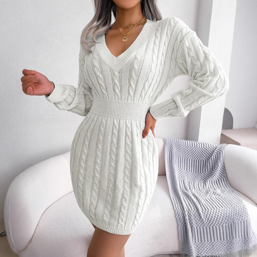 European and American Twist Waist Dress in Various Colors