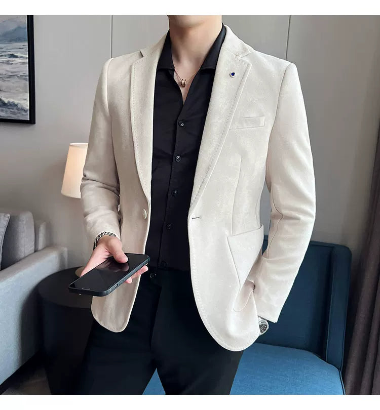 Men's Slim Fit Velvet Blazer Coat for Business and Weddings