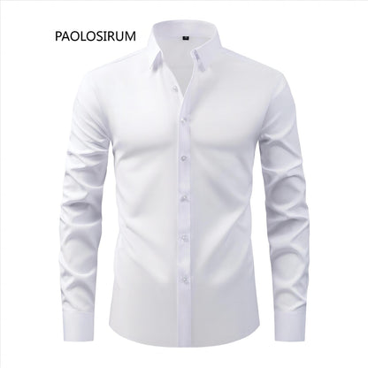 Lightweight Stretchy Plus-Size Men's Long-Sleeve Shirt
