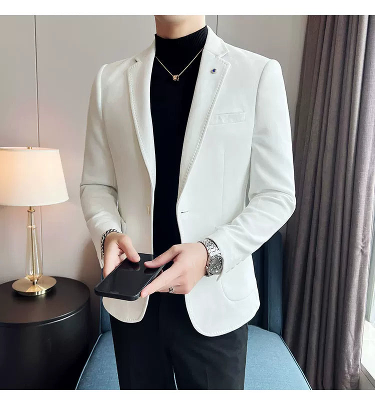 Men's Slim Fit Velvet Blazer Coat for Business and Weddings