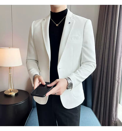 Men's Slim Fit Velvet Blazer Coat for Business and Weddings