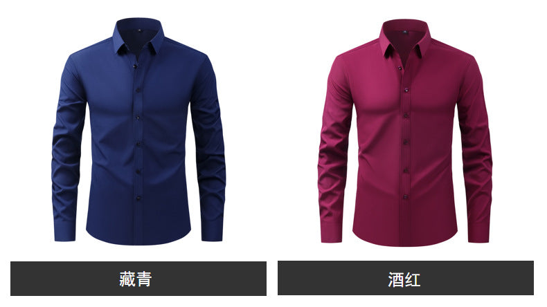 Lightweight Stretchy Plus-Size Men's Long-Sleeve Shirt