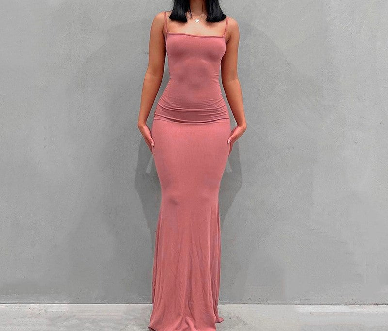 Slim Fit Milk Silk Fishtail Dress for Women
