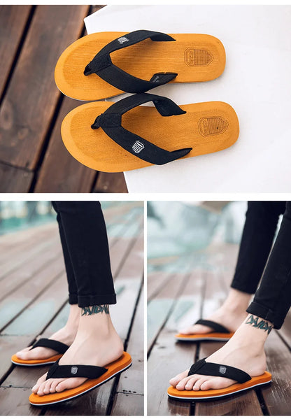 Men's Flip Flops Sandals in Beckham Black EVA