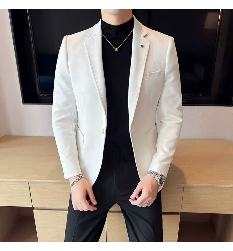 Men's Slim Fit Velvet Blazer Coat for Business and Weddings