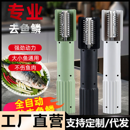 Wireless Stainless Steel Fish Scale Scraper Black