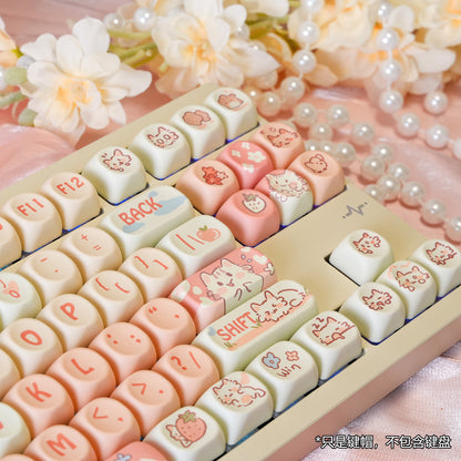 Strawberry Kitten Thermal Sublimation Key Cap Set