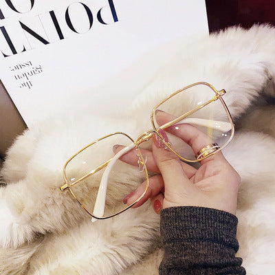 Anti-Blue Light Myopia Glasses Metal Frame Big Face