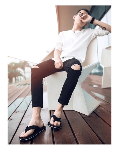 Men's Flip Flops Sandals in Beckham Black EVA