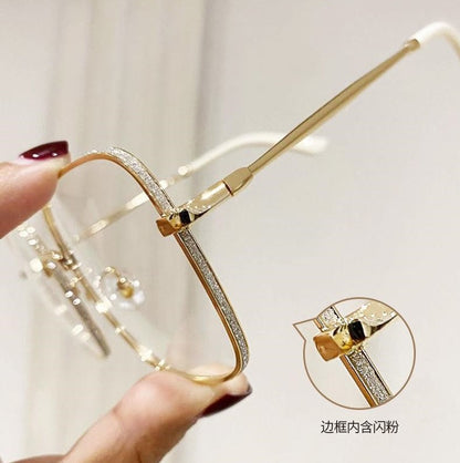 Anti-Blue Light Myopia Glasses Metal Frame Big Face